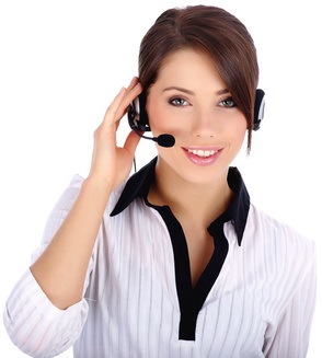 Customer Representative with headset